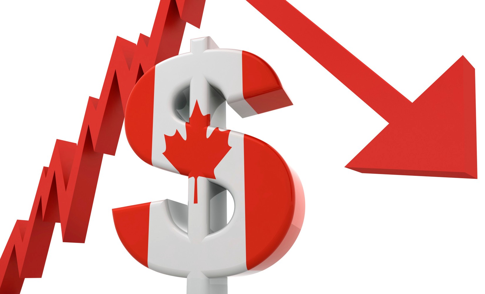 Canadian Dollar Crash Concept